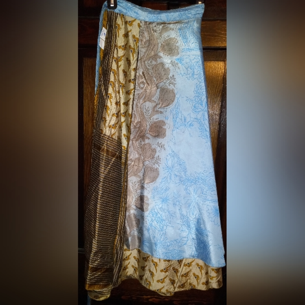 Reversible Silk wrap skirt